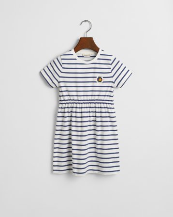 GANT Kinder Girls T-Shirt-Kleid mit Streifen (110/116) Blau