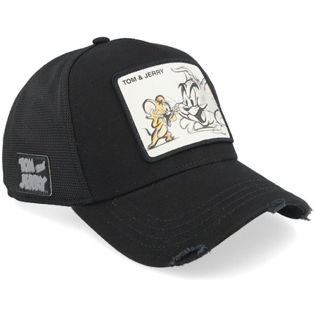 Capslab - Schwarz trucker Cap - Tom & Jerry Black A-Frame Trucker @ Hatstore