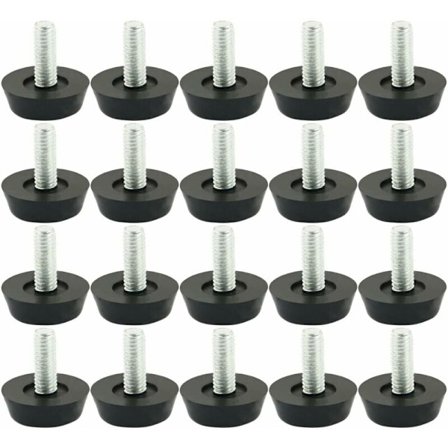 sourcing map 20 stk Møbeljusteringsføtter Justerbare føtter Møbelglider Ben Bord Stol Base Gulvbeskytter Skrueglider 22mm x M6 x 20mm