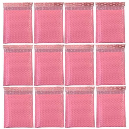 50 stk. Praktisk Boble Opbevaringspose Stødsikker Ekspreslevering Emballagepose Boblepose til Hjem Butik Kontor (Pink, 15x11cm)