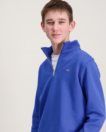 GANT SHIELD HALF ZIP SWEATSHIRT Blå Genser Gutt - Kids Brand Store