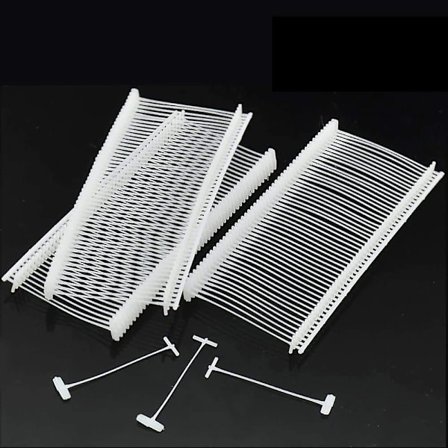 5000 hvite Kimble-tagger med prislappnåler, klesmerkelapper, feste for merkingspistol, lengde 50 mm