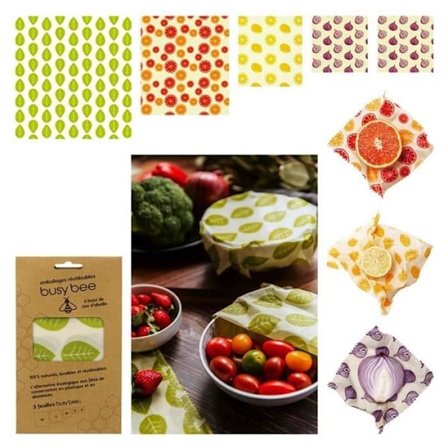 Återanvändbar bivax matinpackning 5 ark Busy Bee