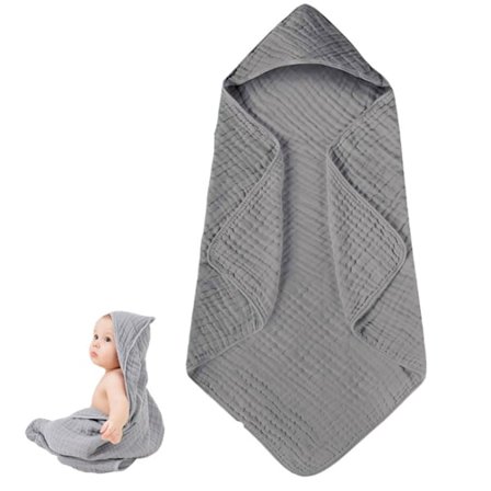 Hettete Babyhåndklær for Nyfødte Muslin Bomulls Baby Badehåndkle med Hette