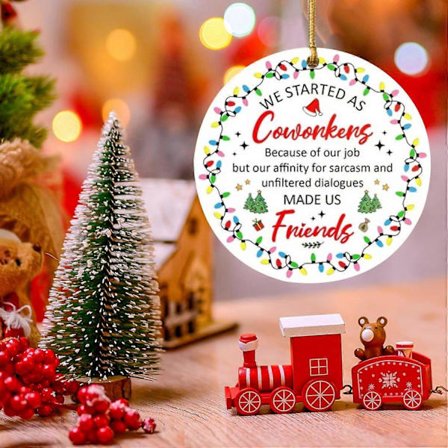 Juledekorationer KOLLEGA JUL RUND PYNT Juledekoration Gaver Kollega Gaver Til Ham Og Hende Sjov Juledekoration Tak