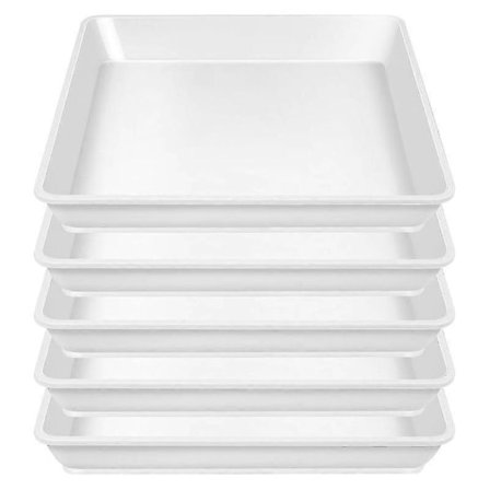 Firkantede plastik plantebakker til opsamling af overløbende vand og jord fra indendørs plantekasser - Perfekt