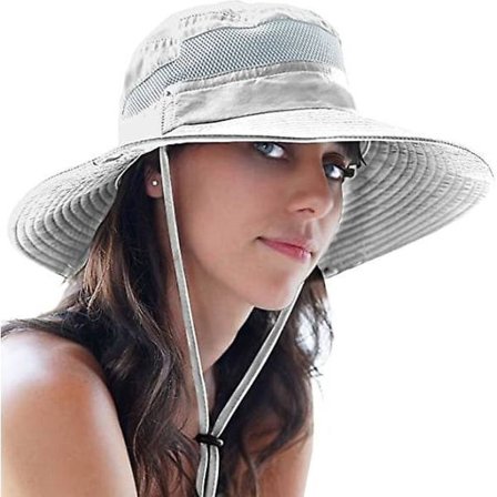 Bob och ljusgrå safarihatt med solskydd