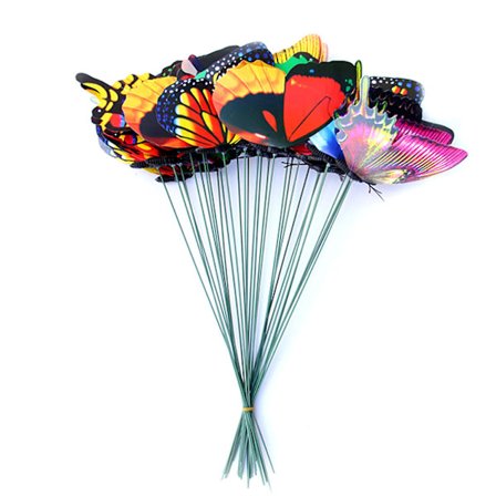 50 stk. Sommerfugledekorationer, Plug-in, Farverige, Vandtætte, til Sommerfuglehave