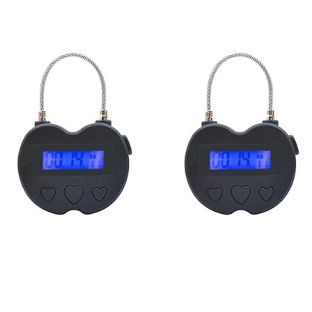[PL】2x Smart Tidslås LCD-display Tidslås USB Oppladbart Midlertidig Timer Hengelås Reiseelektronikk