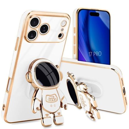 Skyddsskal - BOOLING - för iPhone 17 Pro - Repåtsbeständig silikon med Stöd Space Man-mönster