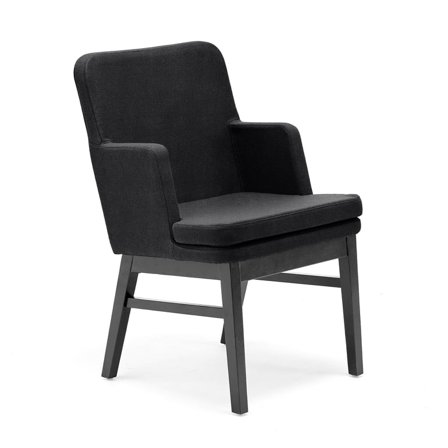 Armchair EASY, dark wood frame, Medley fabric, black