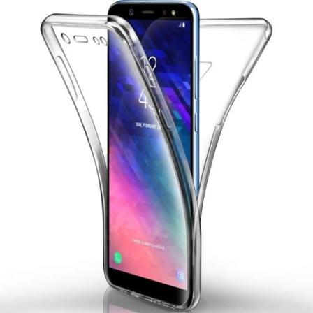 360° helkroppsfodral för Samsung A6 2018, genomskinlig silikongel fram och bak skal Transparent