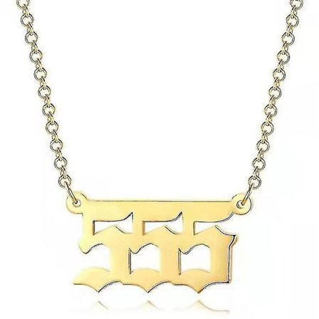 Engelnummer Halskjede Gull Rustfritt Stål Numerologi Smykker (farge:555)