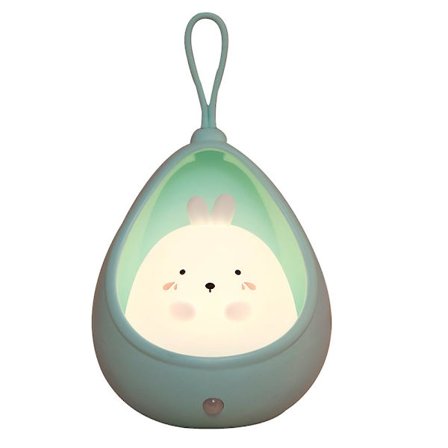 Human Body Induction Nattlampa, Sovrum Garderob Sängbord Silikon Nattlampa(Bunny - Blå)