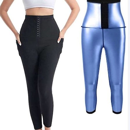 Svett Bastu Byxor Body Shaper Waist trainer Thermo Shapewear Korsett Hög midja Slimming Byxor Gym Leggings Träning Fitness Fajas, 9 poäng