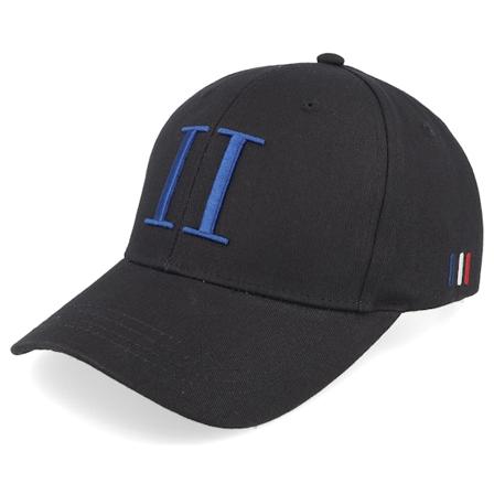 Les Deux - Nero adjustable Cappellino - Encore Organic Cap Black/Olympian Blue Adjustable @ Hatstore