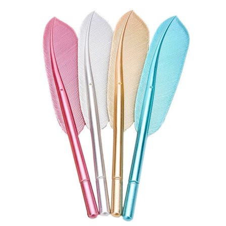 4 stk Retro Stil Fjærpenner 0,5 mm Svart Blekk Fjærkulepenn Gel Penner Student Skrivepenn for Skole Kontorutstyr