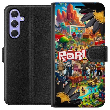 Kompatibelt Plånboksfodral till Samsung Samsung Galaxy A54 Roblox äventyrsvärld full av figurer, färgstarka spelmiljöer och actionfyllda byggvär