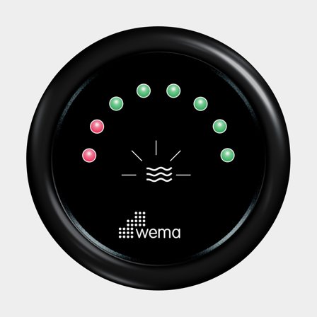 Vatteninstrument 8 LED svart