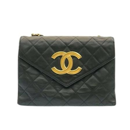 Chanel Vintage Pre-owned Leather Flap Taske Sort, Dame Vintage Tasker, Størrelse: ONE Size