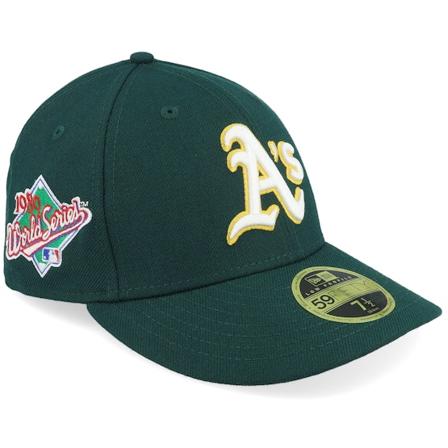 New Era - Oakland Athletics Low Profile Treasure 59FIFTY 1989 World Series Dark Green/Pink Fitted Fitted Green Cap - MLB @ Hatstore