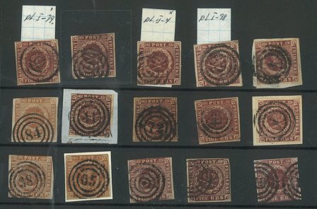 Danmark - Planche med forskellige 4 RBS