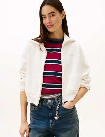 Tommy Jeans Tjw Cozy Script Cardigan - White - M