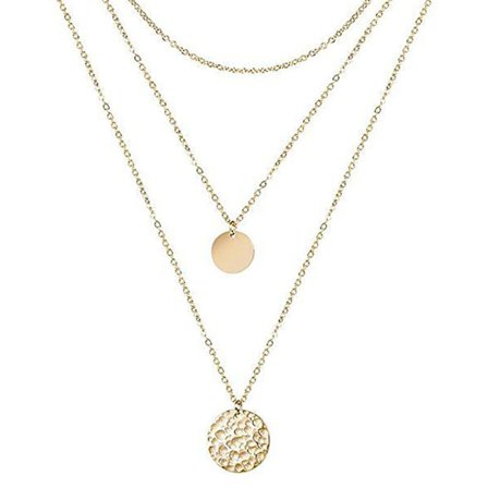 Flerskiktade halsband i guld/silverpläterad ormkedja Herring