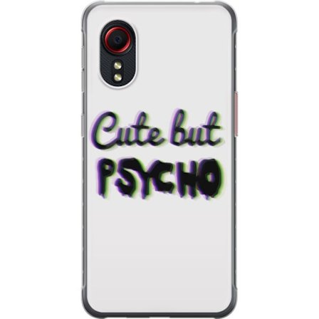 Kompatibelt Mobildeksel til Samsung Galaxy Xcover 5 Regnbuefarget leketøyfigur med et lykkelig ansikt og fargerike sirkler i en leken studioillustras