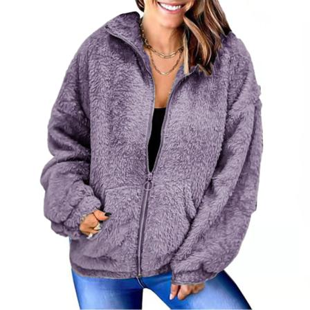 Mao Woolen Höst Och Vinter Lös Casual Cardigan Top Coat Wom