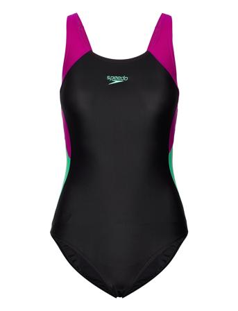 Womens Colourblock Splice Muscleback Speedo Black