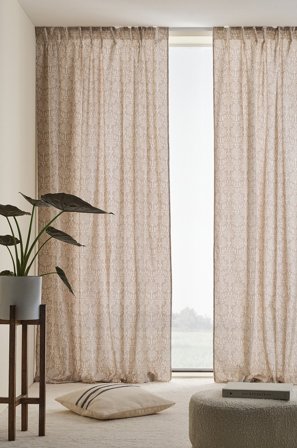 Jotex - Gardin Med Multifunksjonsbånd 2-pk Beige - KVISTIG - Kjøp Multifunksjonsgardiner hos Jotex