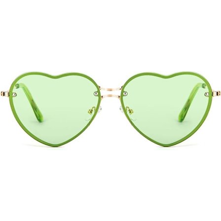 Hjerteformede Solbriller Kvinner Mote Rimeløse Solbriller UV400 Festbriller