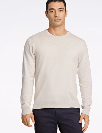 Lindbergh Ecovero L/S O-Neck Knit - Cream - S