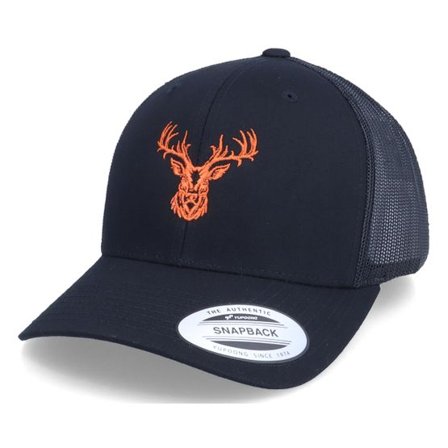 Hunter - Svart trucker Keps - Red Deer Logo Black Trucker @ Hatstore