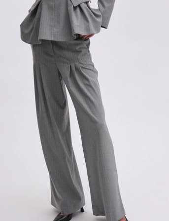 REMAIN Birger Christensen Wide Suiting Pants - Grey - 40