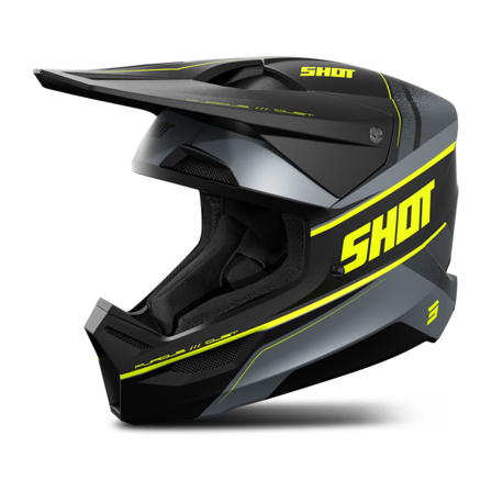 MX-kypärä Shot Furious Dust Neon Keltainen Matta S