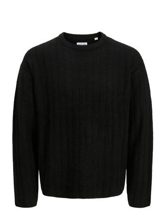 Jjebradley Carter Knit Crew Neck Ln Black Jack & J S