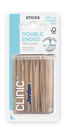 Jordan Clinic tannstikkere i tre med dobbel spiss 100 stk