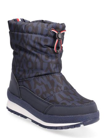 T3B6-32547-1486800- Vinterstøvletter Pull On Marineblå Tommy Hilfiger