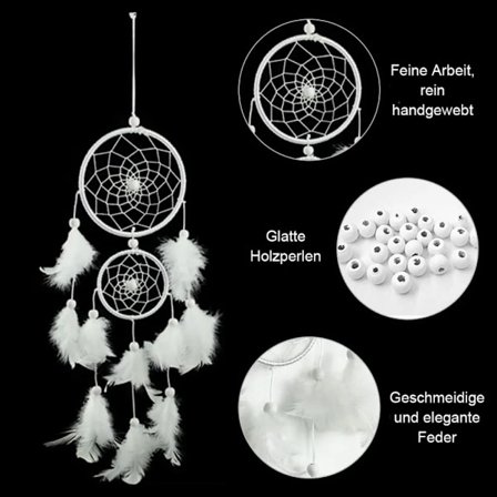 Drømmefanger, stor boho drømmefanger med dusker, med lys