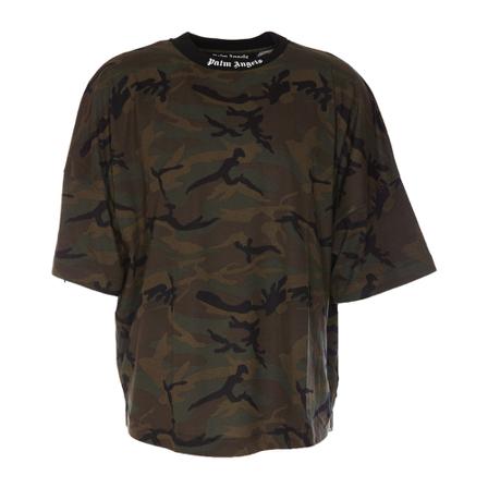 Palm Angels, T-Shirts Groen, Heren, Maat:L,Camouflage