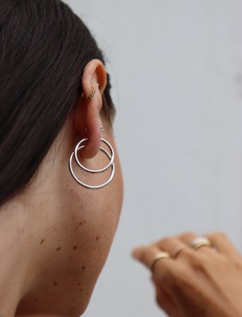 Maria Black Senorita Hoop - Silver - 25 mm