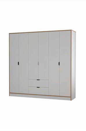 Hanah Home - Garderobe Arel 6 Doors - Hvid - Garderobeskab - Fra Homeroom