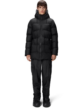 Rains Alta Long Puffer String W Jacket W3T4 - Black - L