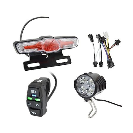 E-cykel Forlygte Baglygte Sæt Elektrisk Cykel 24V-48V Lysgruppe Horn Baglygte Bremselys T