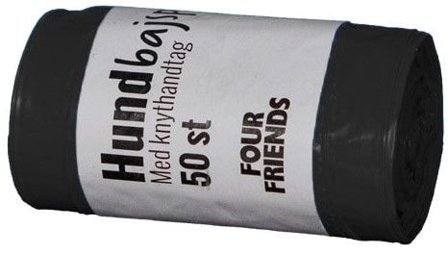 Lupus Hundepose Svart med håndtak 50 stk