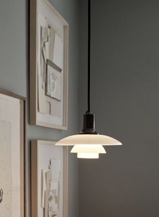 PH 2/1 taklampe - blank sort/opal