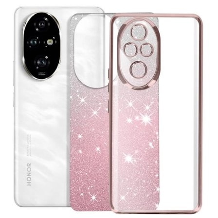 Coque til Honor 200 Pro Mønster Glitter Gradient Kamera Beskyttet Rosé Champagne