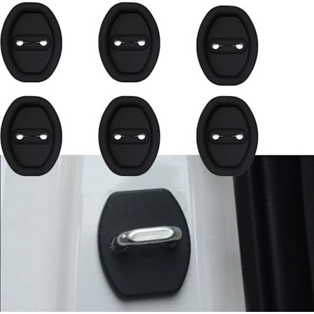 6 stk. Silikone Dørlås Beskyttelseshætte til Bil, Silikone Dørlås Beskyttelseshætte til Bil, Dæmper Lyddæmper Låsebeskyttelse